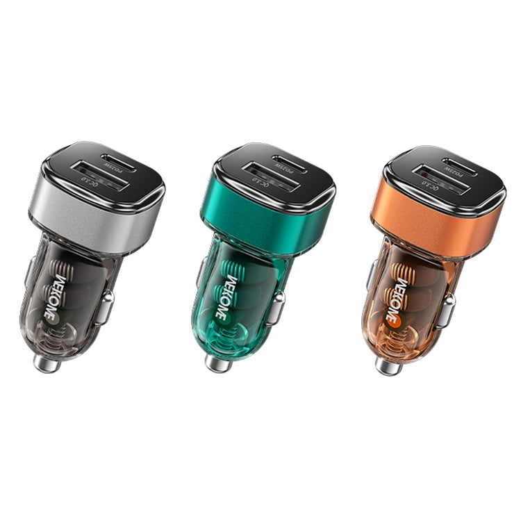 WK WP-C45 Vanguard Series Mecha Transparent USB+Type-C Fast Car Charger (Grey)