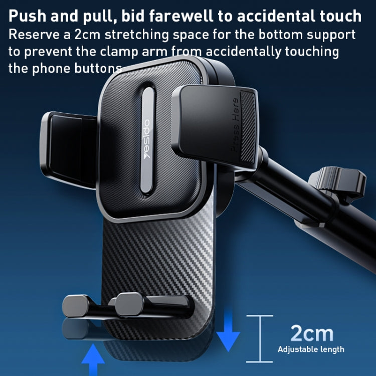 Yesido C174 Suction Cup Type Telescopic Car Phone Holder (Black)