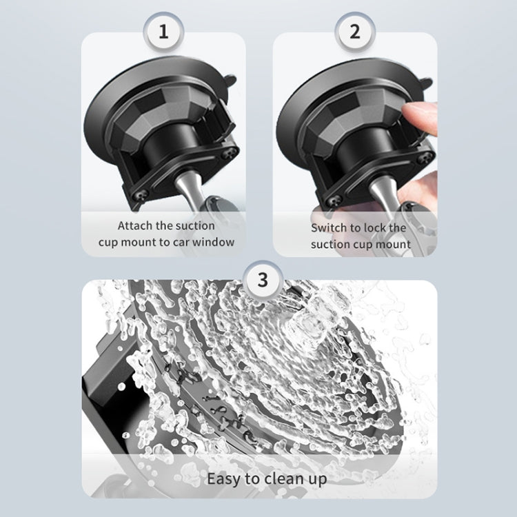 UBA-P1L Car Flexible Tablet Suction Cup Clamp Holder with Extension Rod without Remote Control