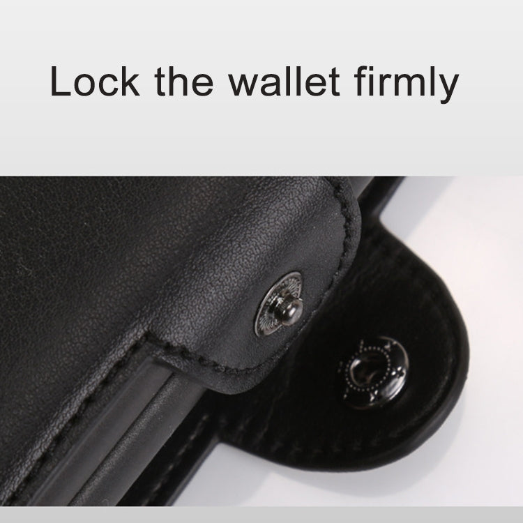 X-7 Antimagnetic RFID Multi-functional Aluminum Crazy Horse Texture Leather Card Bag Wallet(Coffee)