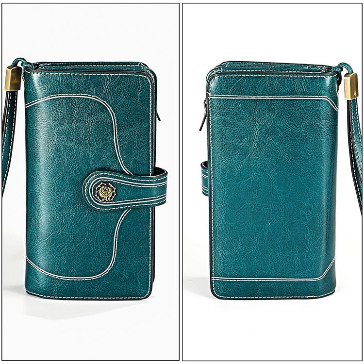 3555 Large Capacity Long Multi-function Anti-magnetic RFID Wallet Clutch for Ladies with Card Slots (Blue)