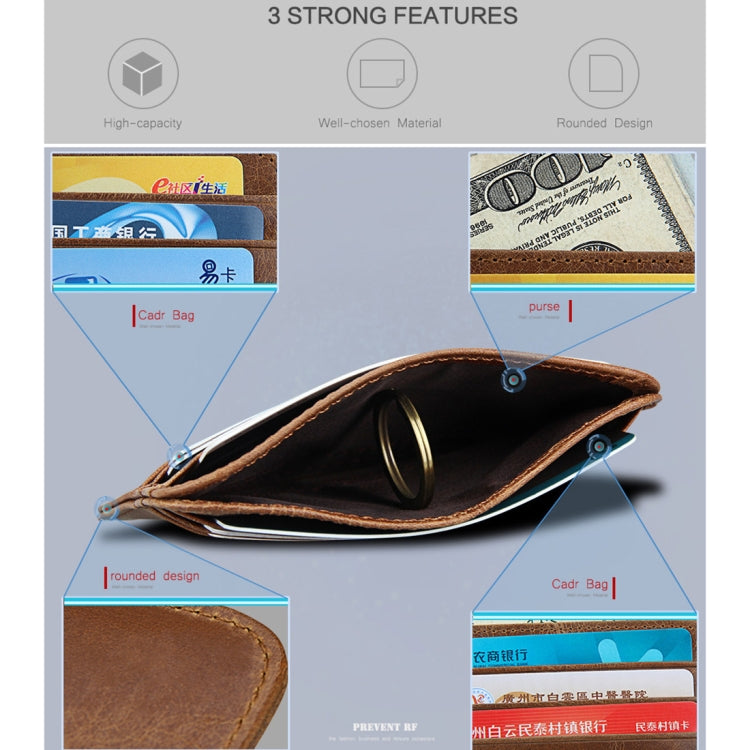KB108 Antimagnetic RFID Fashion Crazy Horse Texture Bus Credit Card Package burglar brush