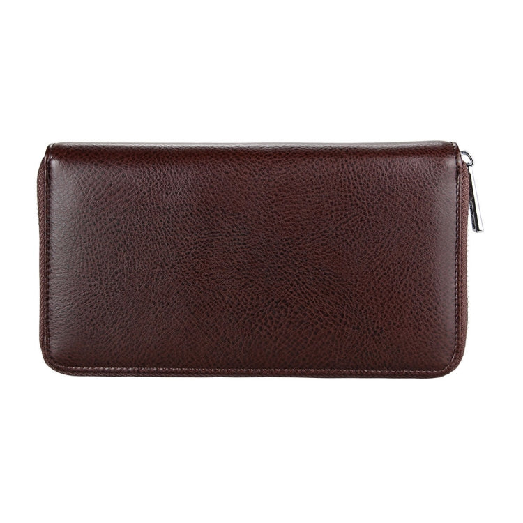 Antimagnetic RFID Large Capacity Long Style Genuine Leather Passport Package / Multifunctional and Many Card Slots Card Package(Coffee)