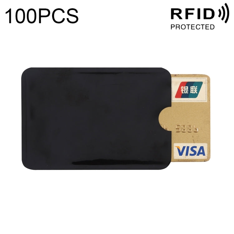 100pcs Aluminum Foil RFID Blocking Credit Card ID Bank Card Case Card Holder Cover, Size: 9 x 6.3cm (Black)