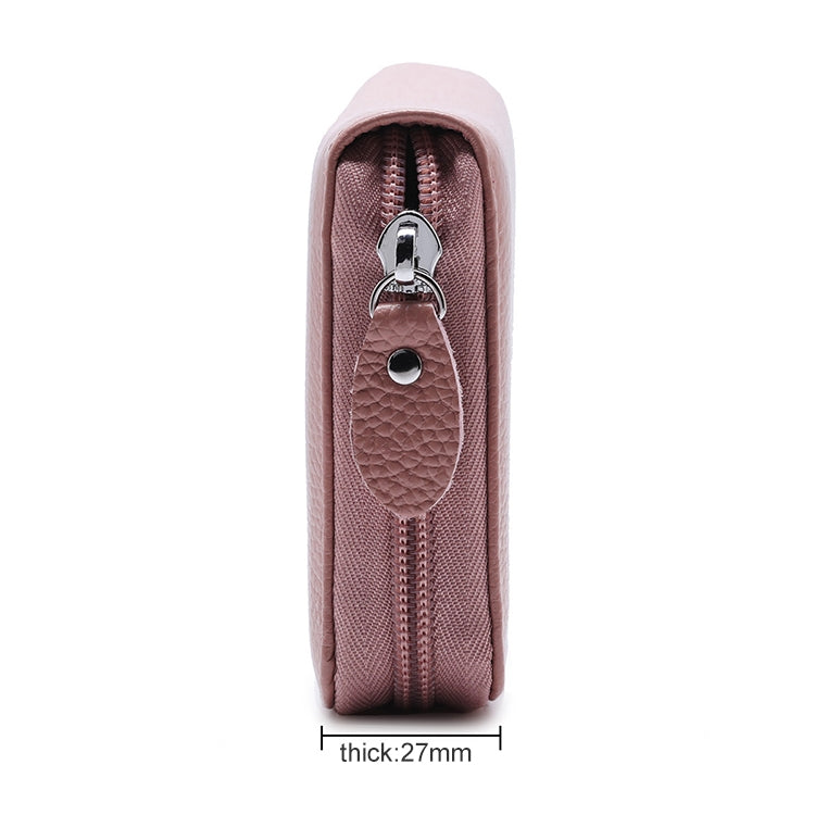 902 Antimagnetic RFID Litchi Texture Women Large Capacity Hand Wallet Purse Phone Bag with Card Slots(Light Pink)