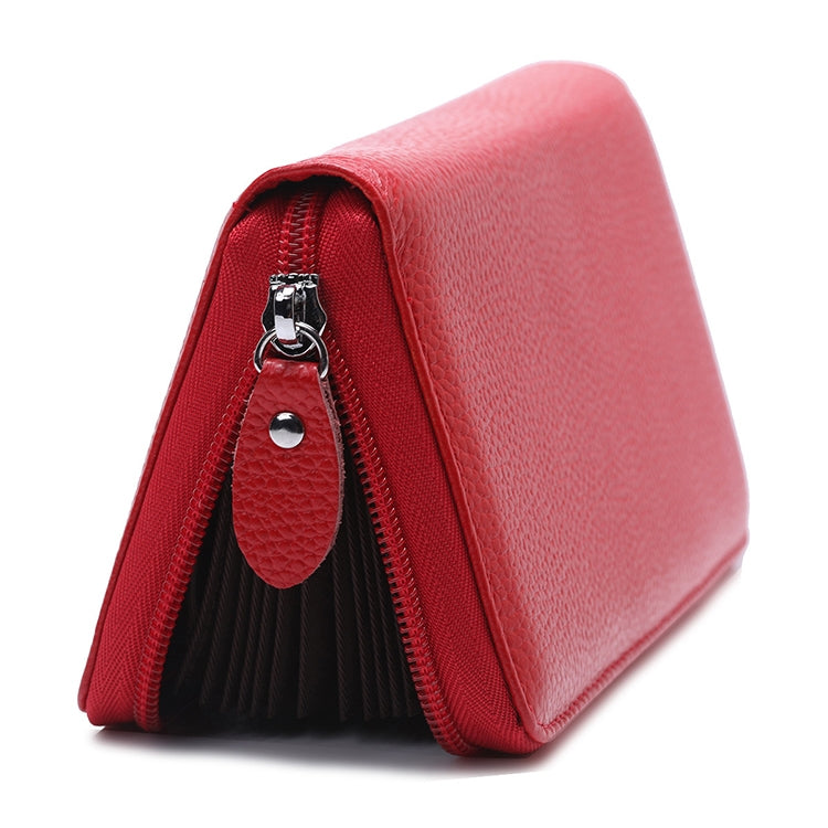 902 Antimagnetic RFID Litchi Texture Women Large Capacity Hand Wallet Purse Phone Bag with Card Slots(Watermelon Red)