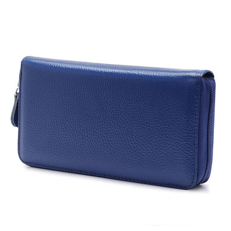 902 Antimagnetic RFID Litchi Texture Women Large Capacity Hand Wallet Purse Phone Bag with Card Slots(Blue)
