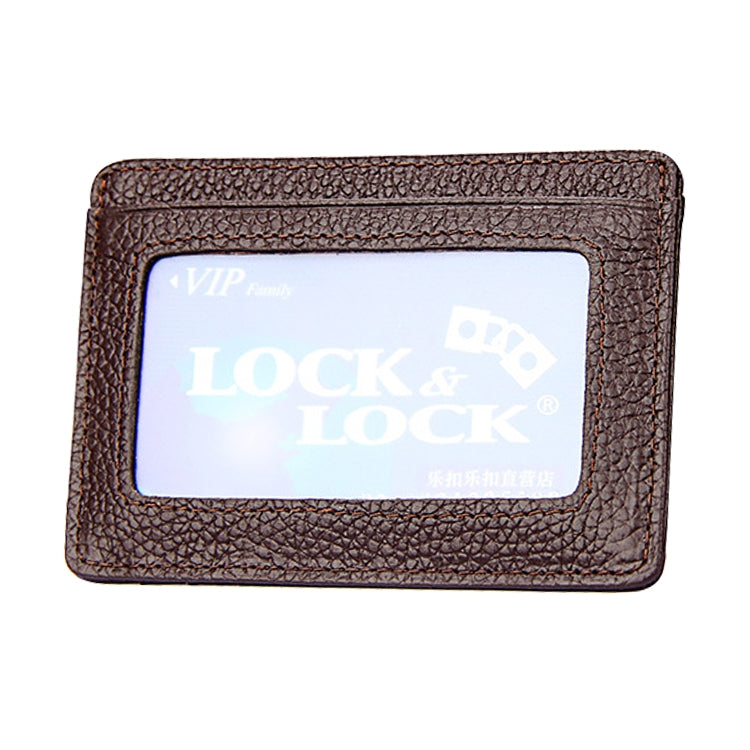 KB37 Antimagnetic RFID Litchi Texture Leather Card Holder Wallet Billfold for Men and Women (Coffee)