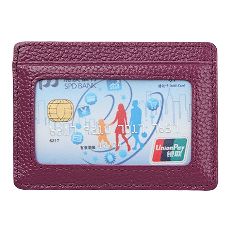 KB37 Antimagnetic RFID Litchi Texture Leather Card Holder Wallet Billfold for Men and Women (Purple)