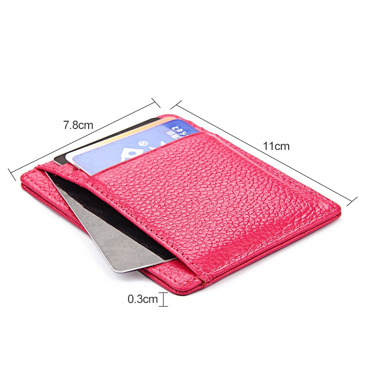 KB37 Antimagnetic RFID Litchi Texture Leather Card Holder Wallet Billfold for Men and Women (Purplish Red)