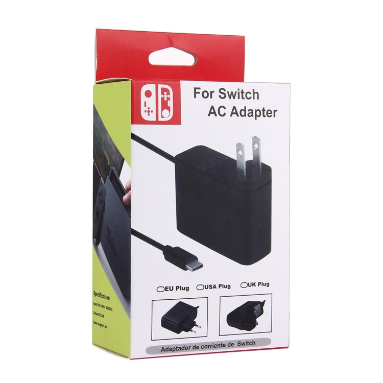 For Nintendo Switch NS Game Console Wall Adapter Charger Charger Adapter Charging Power, DC 5V, Cable Length: 1.5m, EU Plug(Black) - Charger & Power by PMC TechLife | Online Shopping South Africa | PMC TechLife