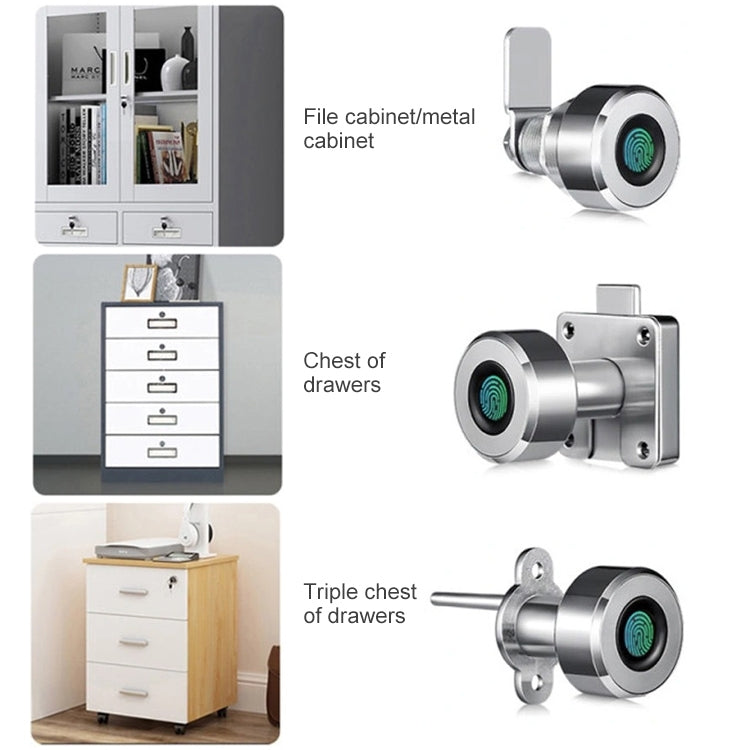 T21FB Micro USB Charging Zinc Alloy Smart Fingerprint + Bluetooth Single Open Drawer Lock File Cabinet Lock - free shipping - PMC Jewellery - Order now!