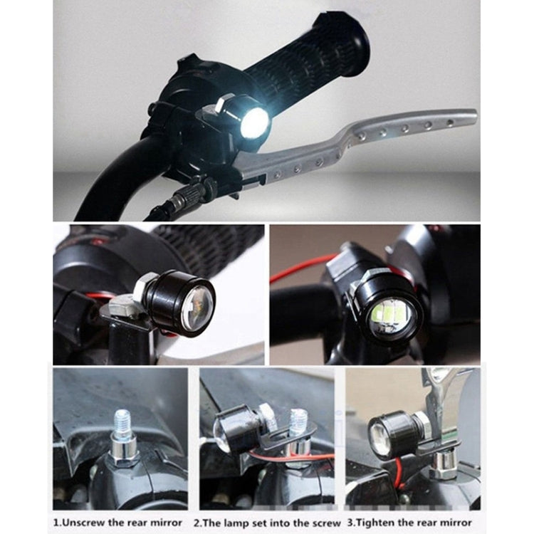 2 PCS 12V 3W White Light Eagle Eyes LED Strobe Light For Motorcycle ���Wire Length: 90cm - Eagle Eye Lights by PMC TechLife | Online Shopping South Africa | PMC TechLife | Buy Now Pay Later Mobicred