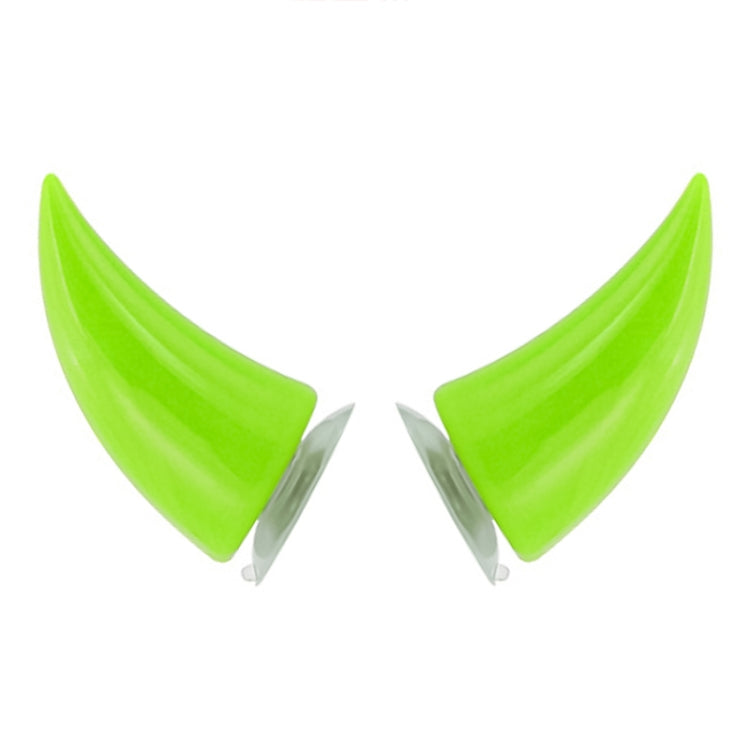 2 PCS Motorcycle Helmet Devil Decoration Motorbike Helmet Suction Cups Horns Decoration Headwear Sucker(Fluorescent Green)