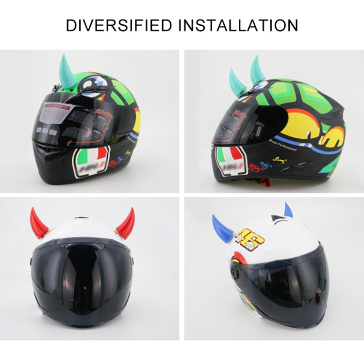 2 PCS Motorcycle Helmet Devil Decoration Motorbike Helmet Suction Cups Horns Decoration Headwear Sucker(Fluorescent Green)