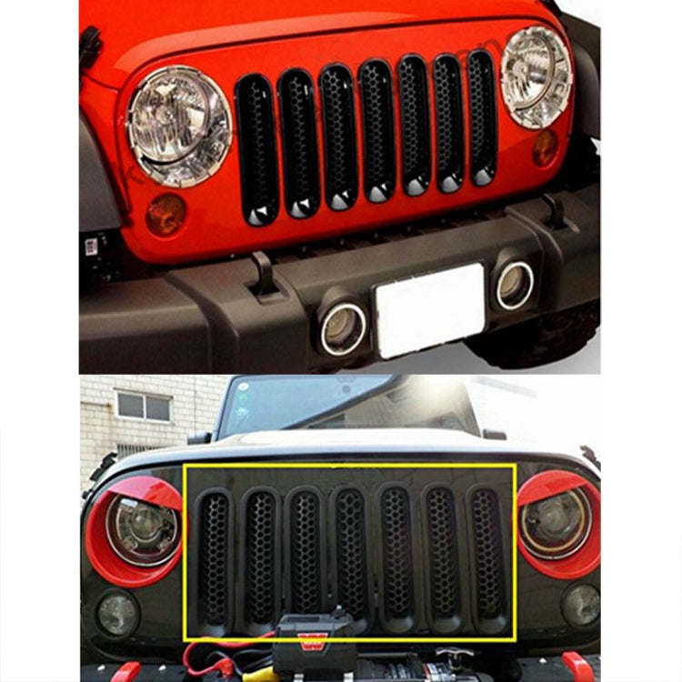 7 PCS Car Front Racing Front Grille Grid Insect Net for Jeep Wrangler JK 2007-2017 - Others by PMC TechLife | Online Shopping South Africa | PMC TechLife