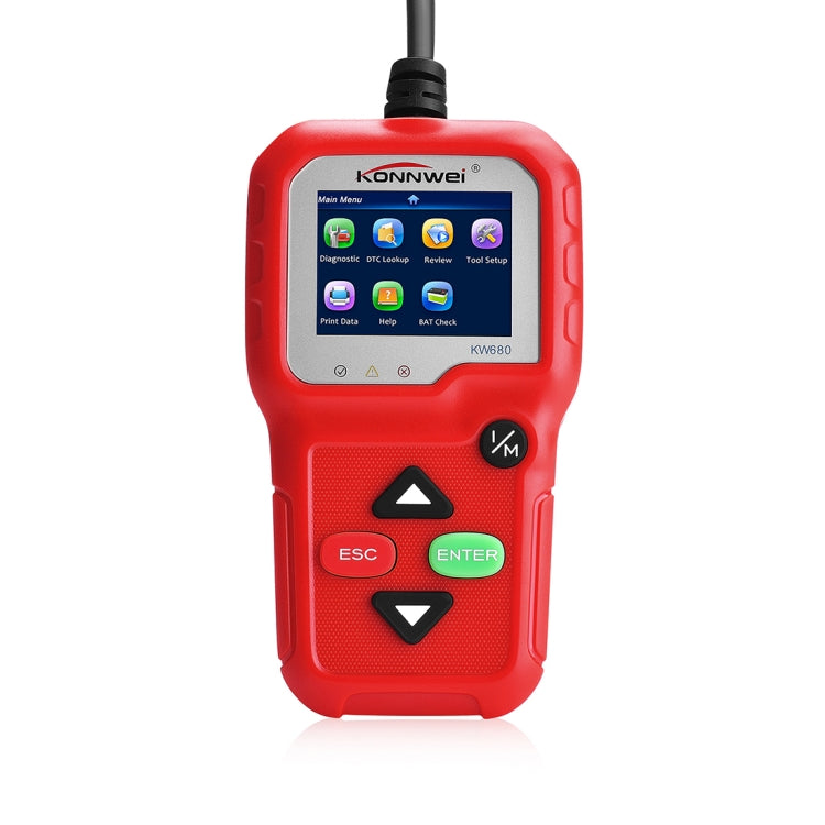 KONNWEI KW680 Mini OBDII Car Auto Diagnostic Scan Tools Auto Scan Adapter Scan Tool (Can Detect Battery and Voltage, Only Detect 12V Gasoline Car)(Red)