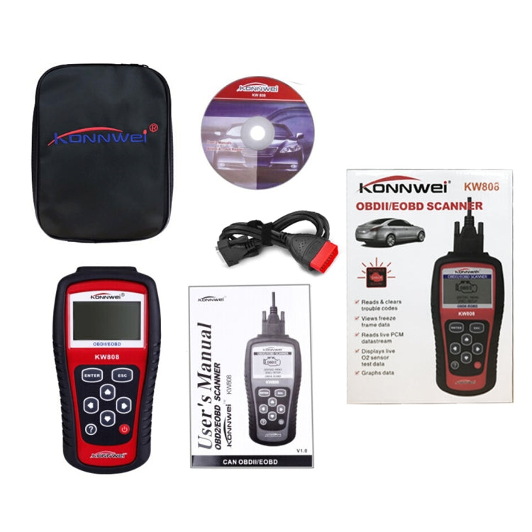 KONNWEI KW808 EOBD / OBDII Car Auto Diagnostic Scan Tools CAN Code Reader Scanner Auto Scan Adapter Scan Tool (Can Only Detect 12V Gasoline Car) - Code Readers & Scan Tools by KONNWEI | Online Shopping South Africa | PMC TechLife | Buy Now Pay Later Mobicred