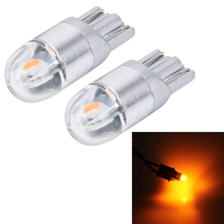 2 PCS T10 2W 2 SMD-3030 LED Car Clearance Lights Lamp, DC 12V (Yellow Light)