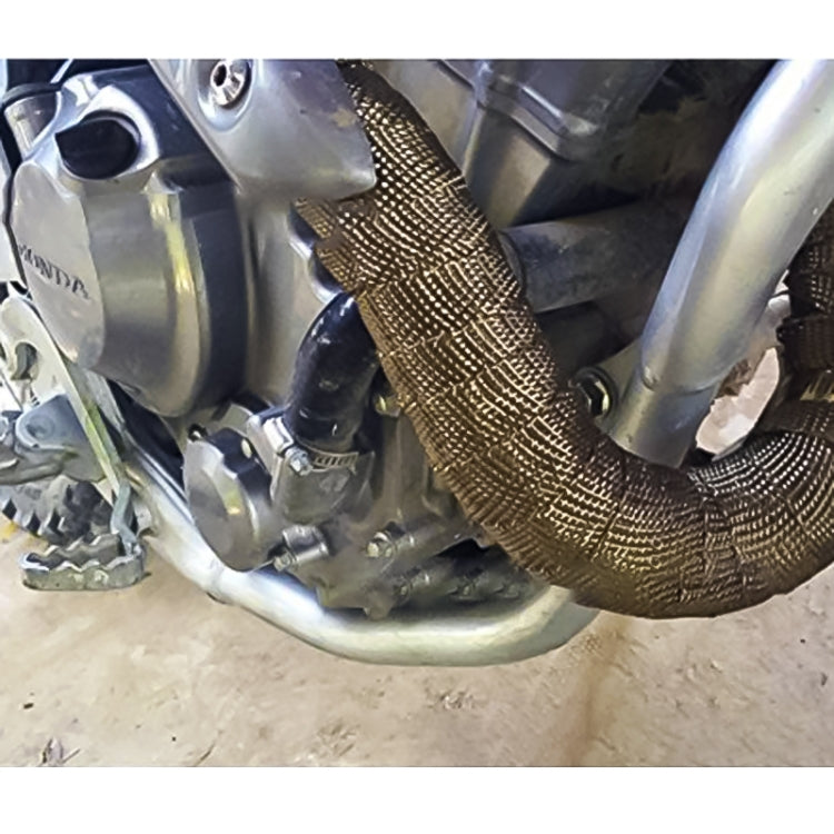 15m Titanium Gold Exhaust Wrap Auto Motor Exhaust Heat Shield Wrap Heat Resistant Wrap - free shipping - PMC TechLife - Order now!