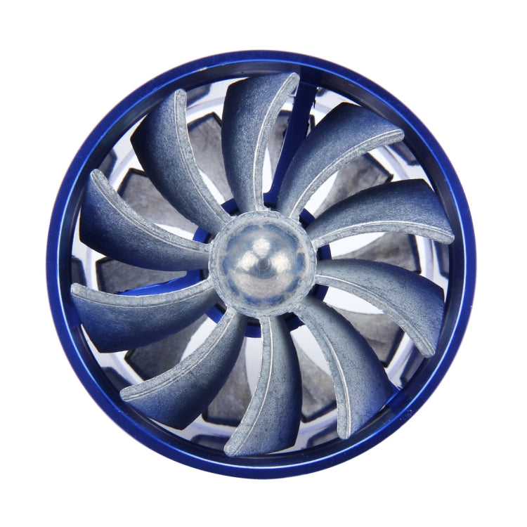 F1-Z Car Stainless Universal Supercharger Dual Double Turbine Air Intake Fuel Saver Turbo Turboing Charger Fan Set kit(Blue) - Engine Fittings by PMC Jewellery | Online Shopping South Africa | PMC Jewellery | Buy Now Pay Later Mobicred