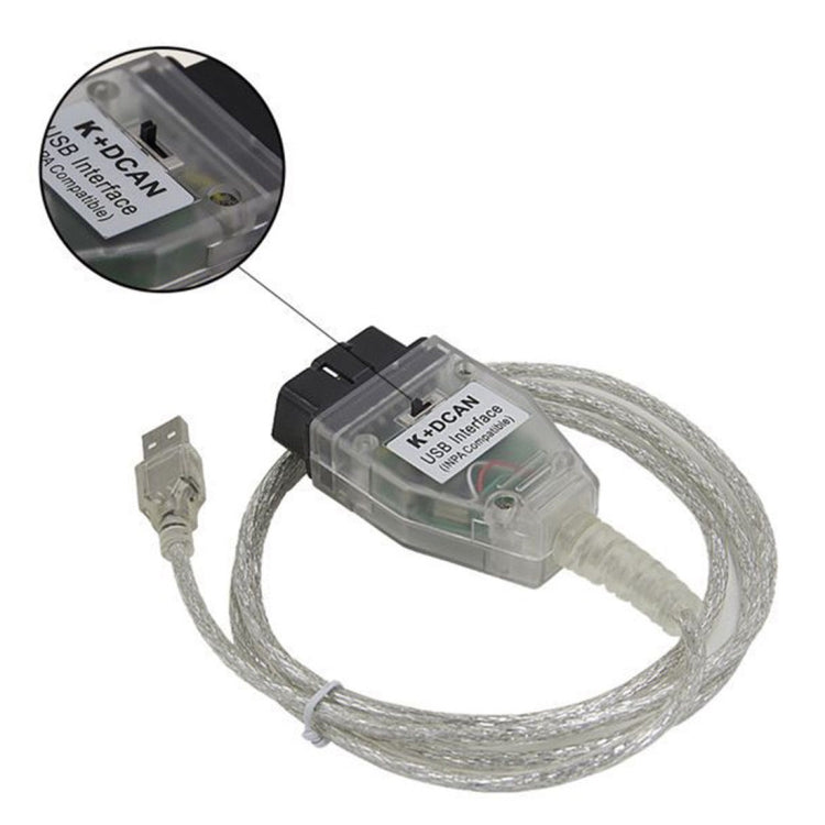 INPA K+CAN with Switch USB Interface Cable for BMW(White) - Cables & Connectors by PMC Jewellery | Online Shopping South Africa | PMC Jewellery | Buy Now Pay Later Mobicred