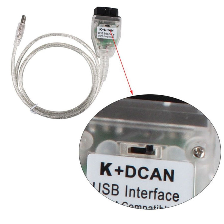 INPA K+CAN with Switch USB Interface Cable for BMW(White) - Cables & Connectors by PMC Jewellery | Online Shopping South Africa | PMC Jewellery | Buy Now Pay Later Mobicred