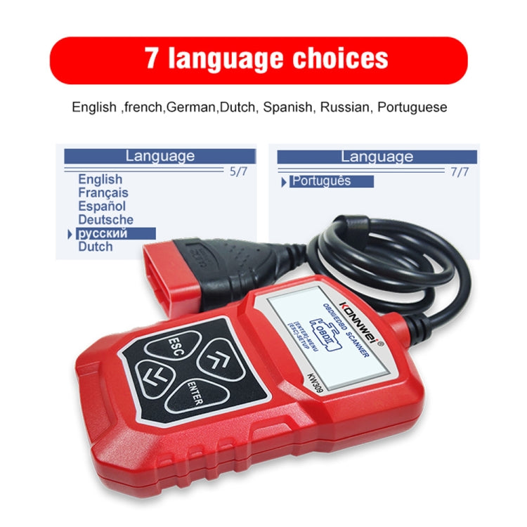 KONNWEI KW309 V309 V310 MS309 Code Reader OBD2 Scanner Diagnostic Tool(Red) - free shipping - PMC Jewellery - Order now!