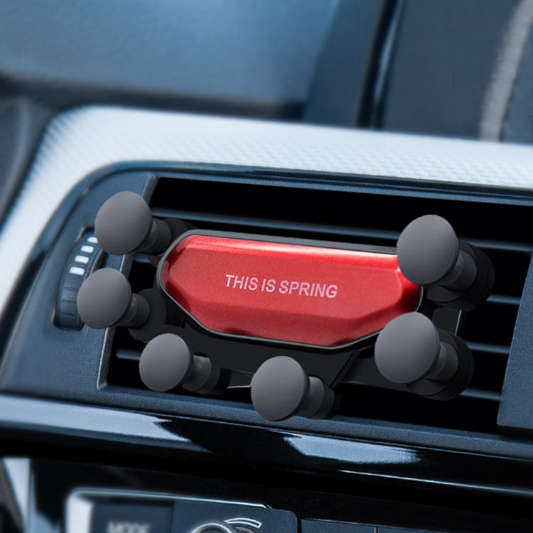 Car Air Outlet Six-claw Gravity Mobile Phone Holder Bracket (Red) - Car Holders by PMC TechLife | Online Shopping South Africa | PMC TechLife