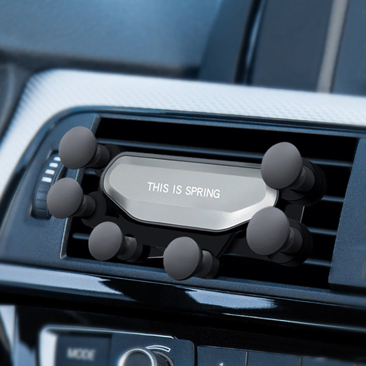 Car Air Outlet Six-claw Gravity Mobile Phone Holder Bracket (Silver) - Car Holders by PMC TechLife | Online Shopping South Africa | PMC TechLife