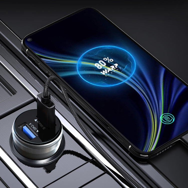 DASH / WARP 30W Car Flash Charger for OnePlus (Silver) - Car Charger by PMC TechLife | Online Shopping South Africa | PMC TechLife