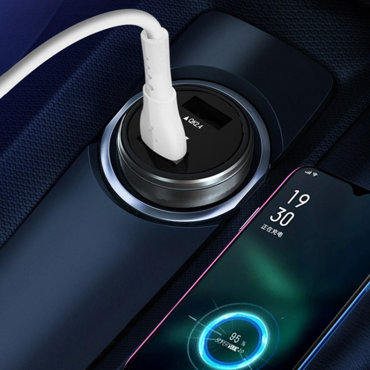 Dual USB 66W Car Flash Charger for OPPO / Huawei (Silver)