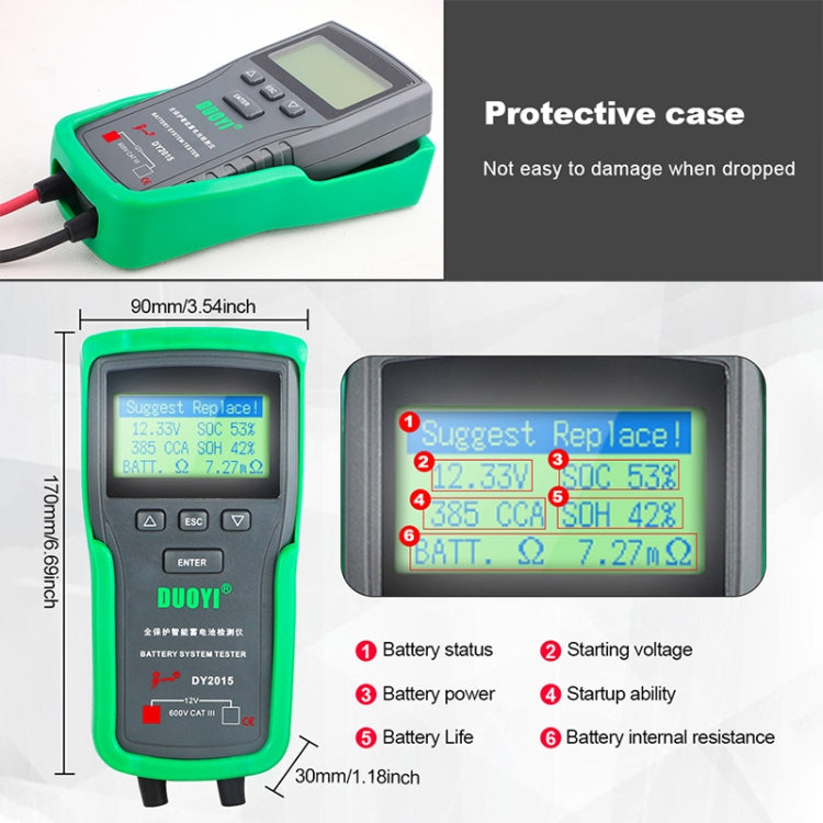 DUOYI DY2015 Car 12V Battery Tester Digital Diagnostic Tools - free shipping - PMC Jewellery - Order now!