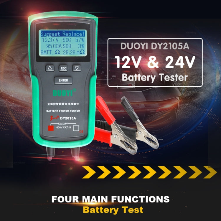 DUOYI DY2015A Car 12V 24V Digital CCA Load Battery Charging Digital Capacity Tester - free shipping - PMC Jewellery - Order now!