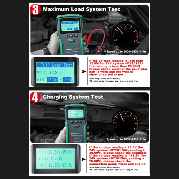 DUOYI DY2015A Car 12V 24V Digital CCA Load Battery Charging Digital Capacity Tester - free shipping - PMC Jewellery - Order now!