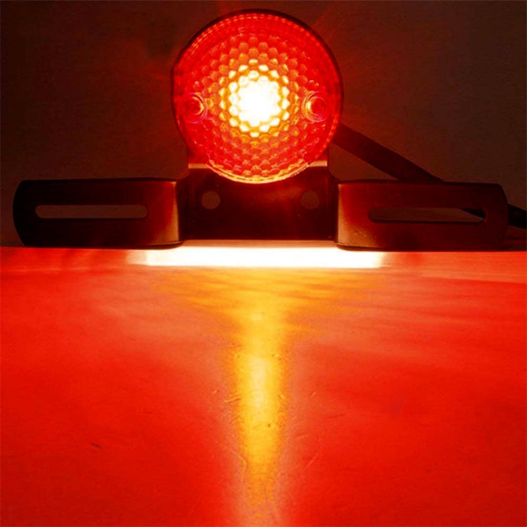 2 PCS Motorcycle Retro Round Brake Light with License Plate Holder - Signal Lights by PMC TechLife | Online Shopping South Africa | PMC TechLife