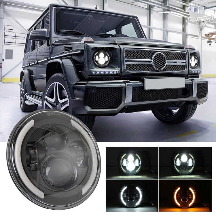 7 inch H4 / H13 DC 9V-30V 3000LM 3000K-6000K 25W Car Round Shape LED Headlight Lamps for Jeep Wrangler, with Angel Eye(White Light)