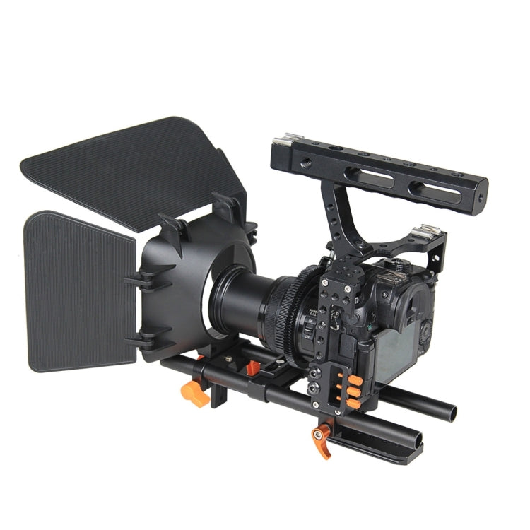 YELANGU YLG1105A A7 Cage Set Include Video Camera Cage Stabilizer / Follow Focus / Matte Box for Sony GH4 / A7S / A7 / A7R / A72 / A7RII / A7SII / A6000 / A6500 / A6300 / A7R3 / A7S3 / A7R4 (Orange) - free shipping - PMC Jewellery - Order now!
