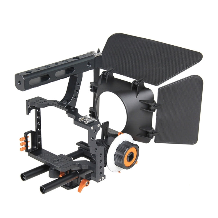 YELANGU YLG1105A A7 Cage Set Include Video Camera Cage Stabilizer / Follow Focus / Matte Box for Sony GH4 / A7S / A7 / A7R / A72 / A7RII / A7SII / A6000 / A6500 / A6300 / A7R3 / A7S3 / A7R4 (Orange) - free shipping - PMC Jewellery - Order now!