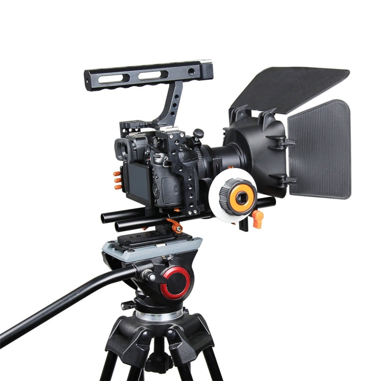 YELANGU YLG1105A A7 Cage Set Include Video Camera Cage Stabilizer / Follow Focus / Matte Box for Sony GH4 / A7S / A7 / A7R / A72 / A7RII / A7SII / A6000 / A6500 / A6300 / A7R3 / A7S3 / A7R4 (Orange) - free shipping - PMC Jewellery - Order now!