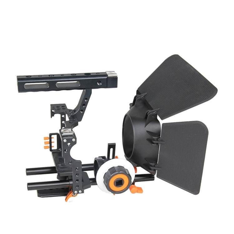 YELANGU YLG1105A A7 Cage Set Include Video Camera Cage Stabilizer / Follow Focus / Matte Box for Sony GH4 / A7S / A7 / A7R / A72 / A7RII / A7SII / A6000 / A6500 / A6300 / A7R3 / A7S3 / A7R4 (Orange) - free shipping - PMC Jewellery - Order now!