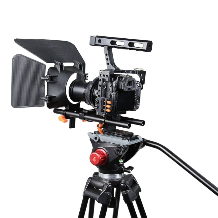 YELANGU YLG1105A A7 Cage Set Include Video Camera Cage Stabilizer / Follow Focus / Matte Box for Sony GH4 / A7S / A7 / A7R / A72 / A7RII / A7SII / A6000 / A6500 / A6300 / A7R3 / A7S3 / A7R4 (Orange) - free shipping - PMC Jewellery - Order now!
