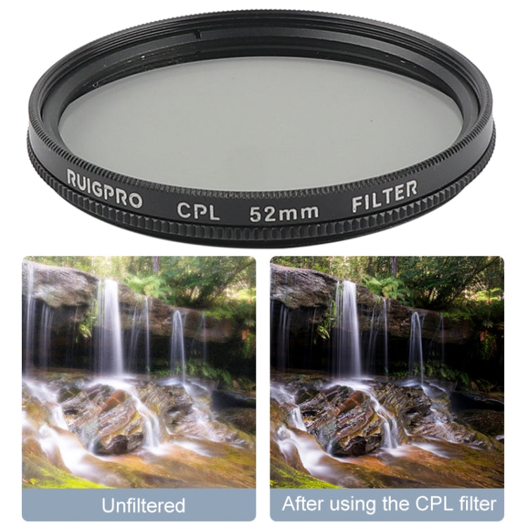 RUIGPRO for GoPro HERO 7/6 /5 Professional 52mm CPL Lens Filter with Filter Adapter Ring & Lens Cap - Lens Filter by RUIGPRO | Online Shopping South Africa | PMC Jewellery | Buy Now Pay Later Mobicred