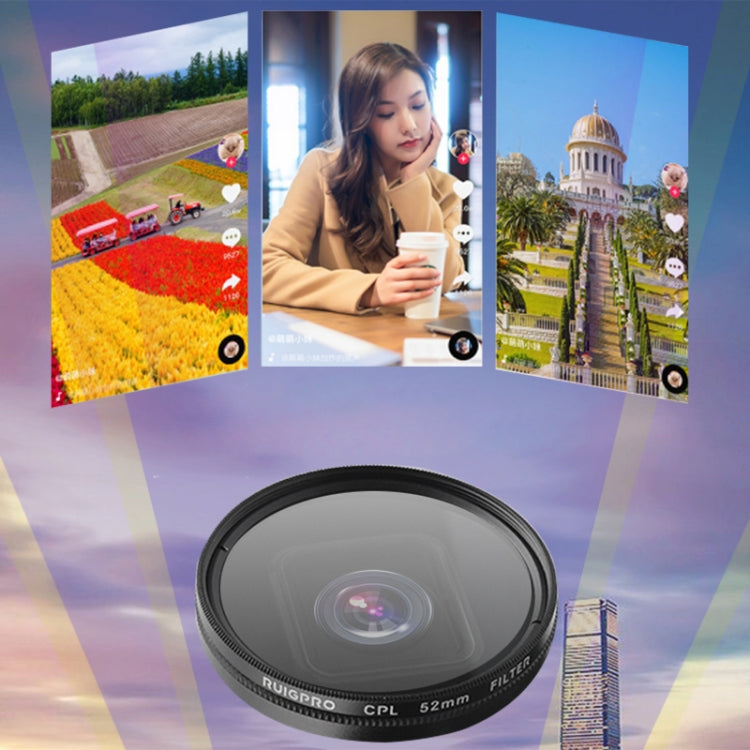 RUIGPRO for GoPro HERO 7/6 /5 Professional 52mm CPL Lens Filter with Filter Adapter Ring & Lens Cap - Lens Filter by RUIGPRO | Online Shopping South Africa | PMC Jewellery | Buy Now Pay Later Mobicred