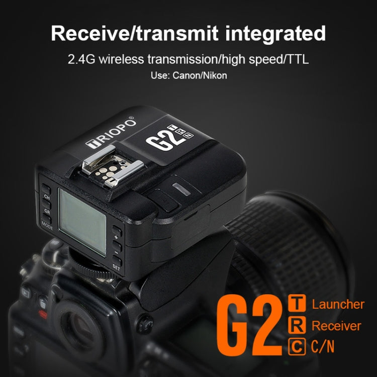 TRIOPO G2 Wireless Flash Trigger 2.4G Receiving / Transmitting Dual Purpose TTL High-speed Trigger for Nikon Camera - free shipping - PMC Jewellery - Order now!