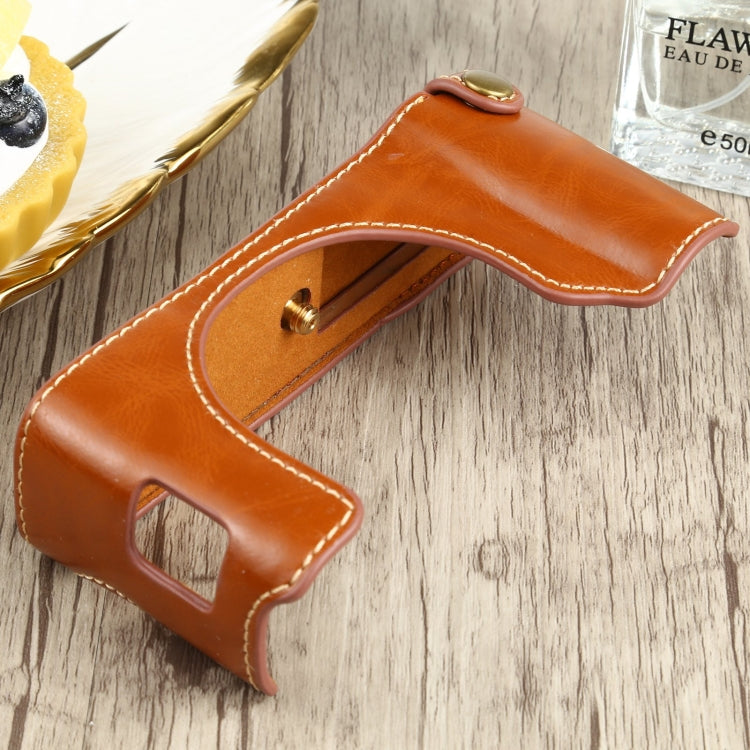 1/4 inch Thread PU Leather Camera Half Case Base for FUJIFILM X100V (Brown) - Half Case by PMC Jewellery | Online Shopping South Africa | PMC Jewellery | Buy Now Pay Later Mobicred