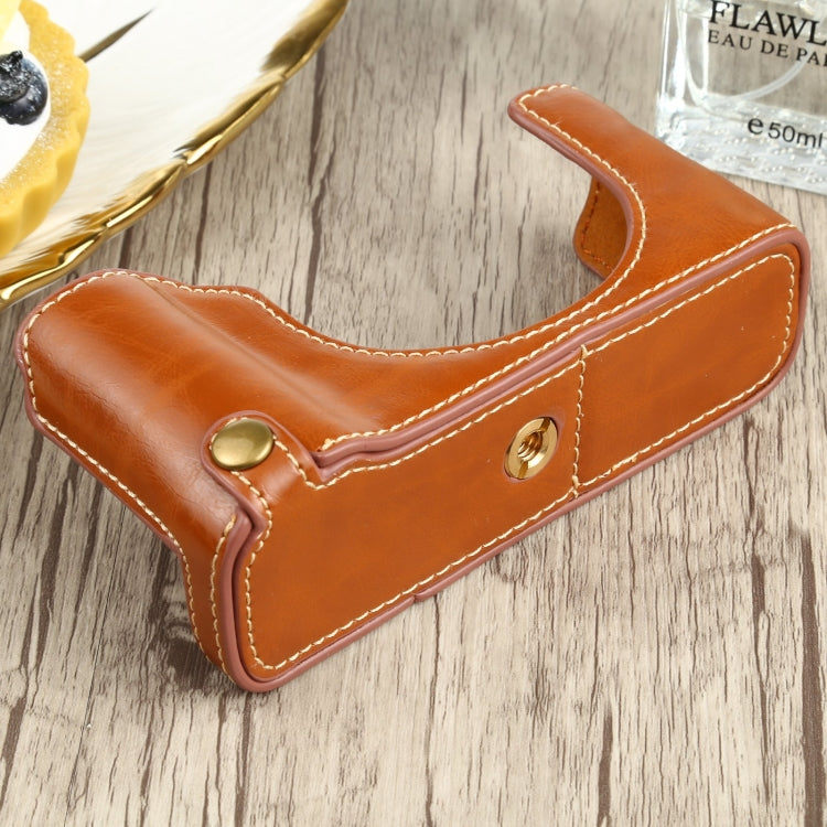 1/4 inch Thread PU Leather Camera Half Case Base for FUJIFILM X100V (Brown) - Half Case by PMC Jewellery | Online Shopping South Africa | PMC Jewellery | Buy Now Pay Later Mobicred