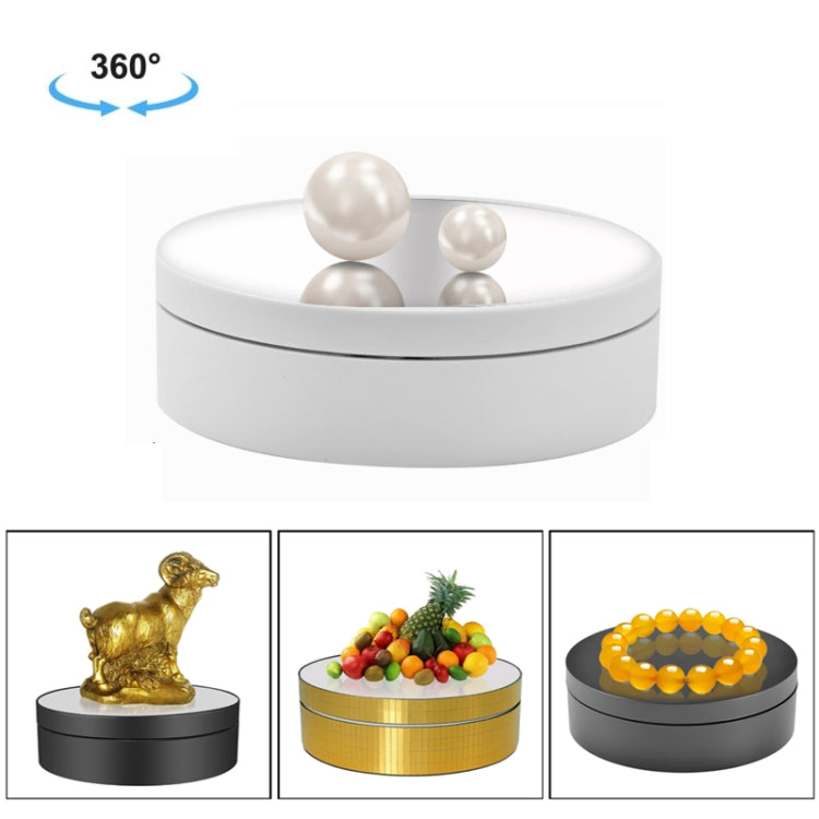 12cm 360 Degree Rotating Turntable Mirror Electric Display Stand Video Shooting Props Turntable, Load: 3kg (White)