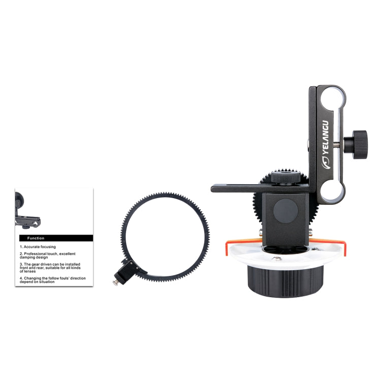 YELANGU F0 Camera Follow Focus with Gear Ring Belt for Canon / Nikon / Video Cameras / DSLR Cameras (Orange)