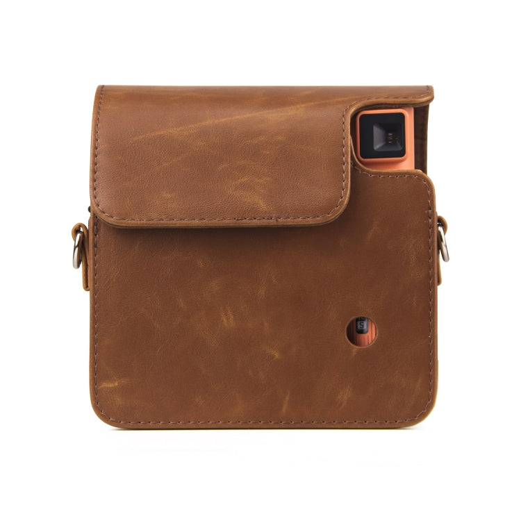 Full Body PU Leather Case Camera Bag with Strap for FUJIFILM instax Square SQ1 (Brown)